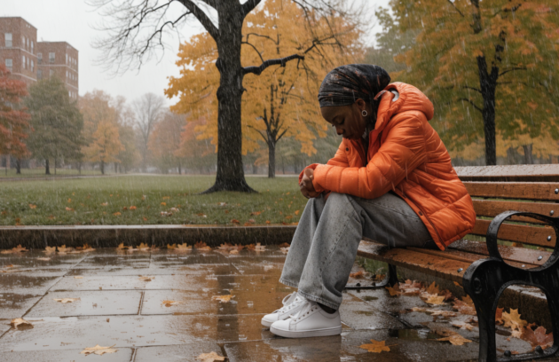 seasonal affective disorder early signs — editorial photograph, wide landscape composition